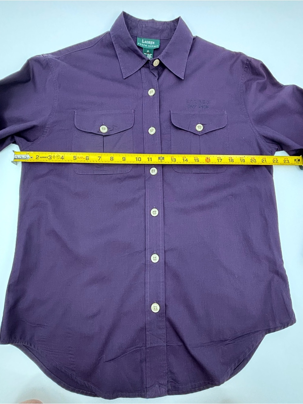 Lauren Ralph Lauren Purple Casual Button-Down Shirt - Picture 5 of 9